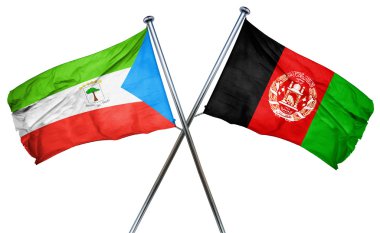Ekvator Ginesi bayrak Afganistan bayrağı, 3d render ile