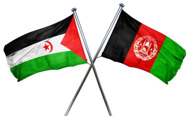 Batı Sahra bayrak Afganistan bayrağı, 3d render ile