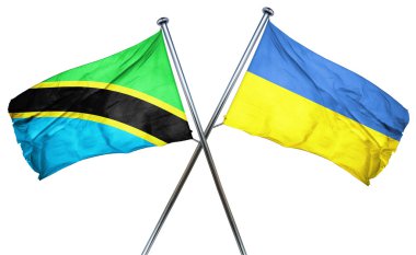 Ukrayna bayrağı, 3d render ile Tanzanya bayrak