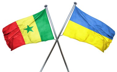 Senegal bayrak Ukrayna bayrağı, 3d render ile