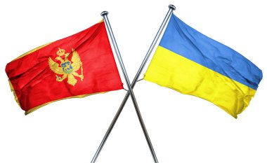 Ukrayna bayrağı, 3d render ile Karadağ bayrağı