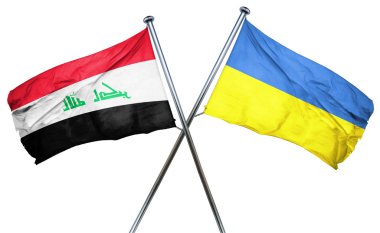 Ukrayna bayrağı, 3d render ile Irak bayrağı