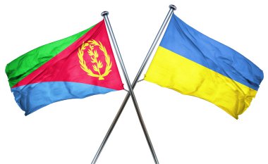 Eritre bayrak Ukrayna bayrağı, 3d render ile
