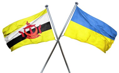 Ukrayna bayrağı, 3d render ile Brunei bayrağı