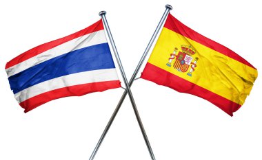 İspanya bayrağı, 3d render ile Tayland bayrağı