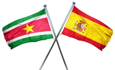 Surinam bayrak İspanya bayrağı, 3d render ile