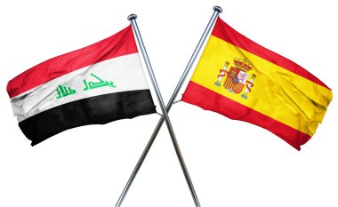 İspanya bayrağı, 3d render ile Irak bayrağı