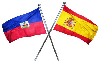İspanya ile Haiti bayrak bayrak, 3d render