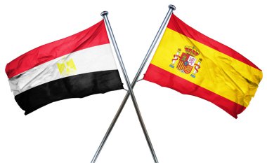 İspanya bayrağı, 3d render ile Mısır bayrağı