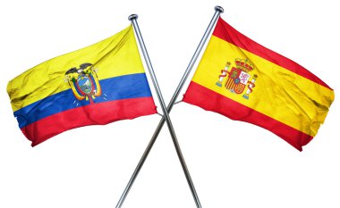 İspanya ile Ekvator bayrak bayrak, 3d render