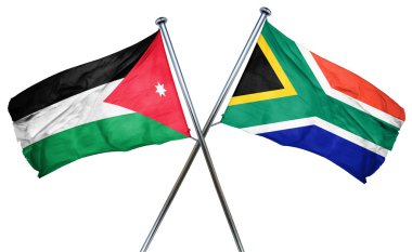 Jordan bayrak Güney Afrika bayrak, 3d render ile