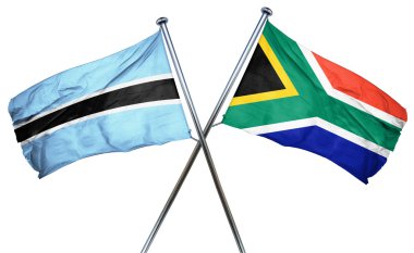 Güney Afrika bayrak, 3d render ile Botsvana bayrağı