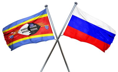 Svaziland bayrak Rusya bayrağı, 3d render ile