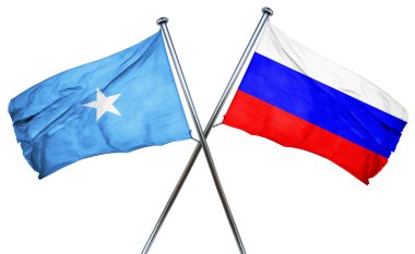 Somali bayrağı Rusya bayrağı, 3d render ile