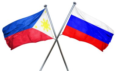 Rusya ile Türkiye bayrak bayrak, 3d render