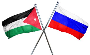 Jordan bayrak Rusya bayrağı, 3d render ile