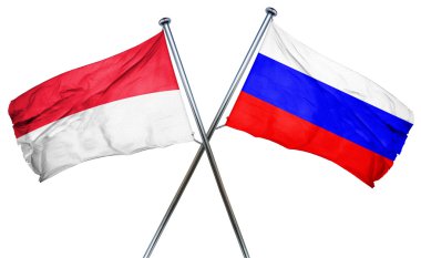 Endonezya bayrağı Rusya bayrağı, 3d render ile