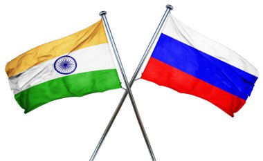Rusya bayrağı, 3d render ile Hindistan bayrağı