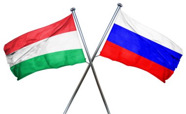 Rusya bayrağı, 3d render ile Macaristan bayrağı