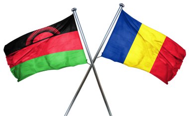 Malavi bayrak Romanya bayrağı, 3d render ile