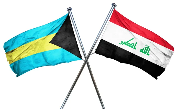 Bahamas flagga med Irak flagga, 3d-rendering — Stockfoto