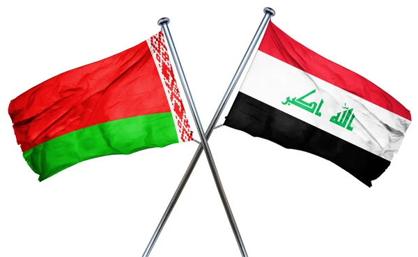 Fehéroroszország zászló Irak zászló, 3d-leképezés — Stock Fotó