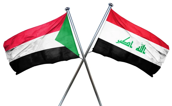 Szudán zászló Irak zászló, 3d-leképezés — Stock Fotó