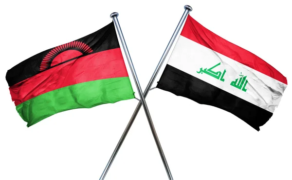 Malawis flagga med Irak flagga, 3d-rendering — Stockfoto