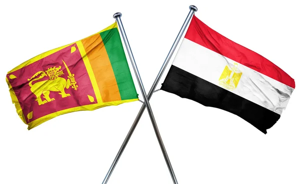 Sri Lankas flagga med Egypten flagga, 3d-rendering — Stockfoto