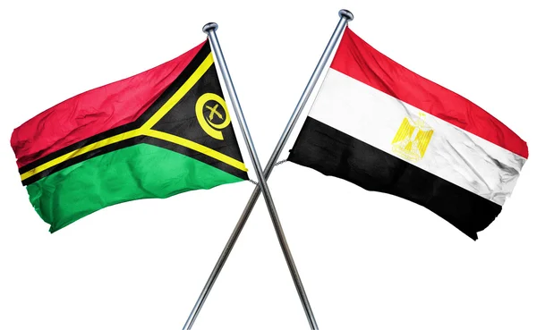 Vanatu vlag met de vlag van Egypte, 3D-rendering — Stockfoto