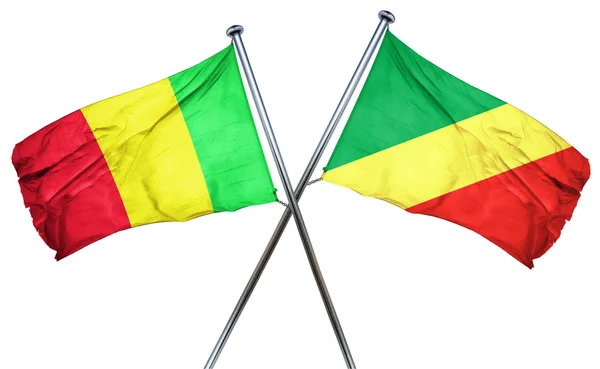 Drapeau Mali avec drapeau Congo, rendu 3D — Photo