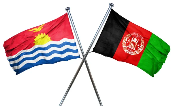 Σημαία του Κιριμπάτι με σημαιών του Αφγανιστάν, 3d rendering — Φωτογραφία Αρχείου