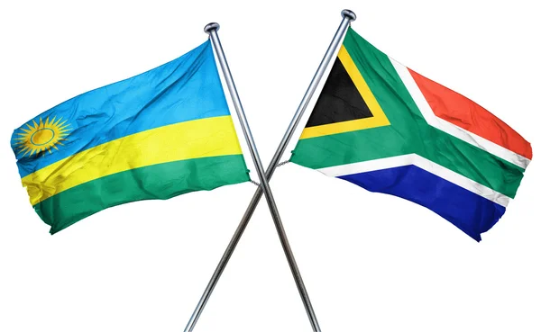 Güney Afrika bayrak, 3d render ile Ruanda bayrak — Stok fotoğraf