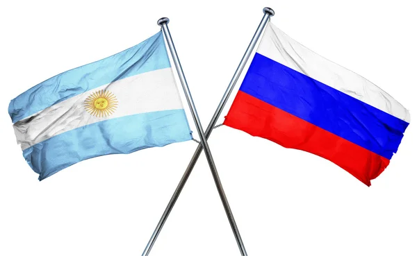 Drapeau Argentine avec drapeau Russie, rendu 3D — Photo