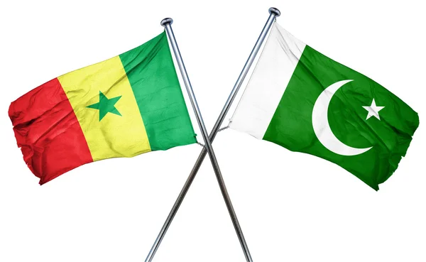 Bandera de Senegal con bandera de Pakistán, representación 3D —  Fotos de Stock