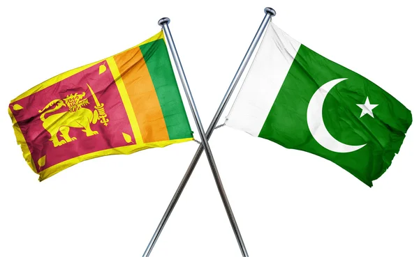 Vlajka Srí lanka vlajku s Pákistánem, 3d vykreslování — Stock fotografie