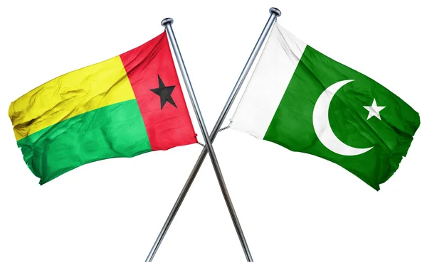 Флаг Гвинеи Бисау с флагом Пакистана, 3D рендеринг — стоковое фото