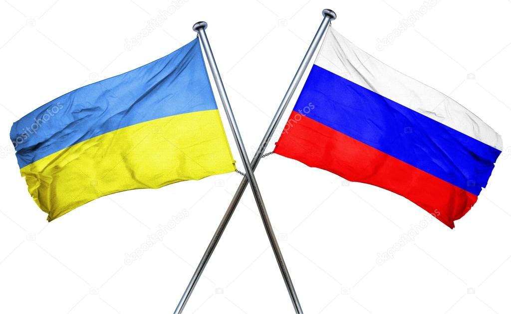 Ukraine flag with Russia flag, 3D rendering — Stock Photo ...