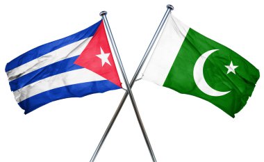 Küba bayrağı Pakistan bayrağı, 3d render ile