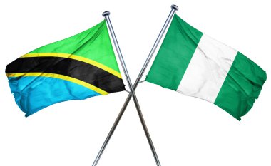 Nijerya bayrak, 3d render ile Tanzanya bayrak