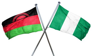 Malavi bayrak Nijerya bayrak, 3d render ile