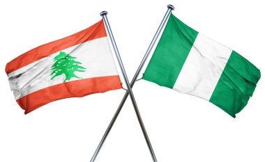 Lübnan Bayrağı Nijerya bayrak, 3d render ile