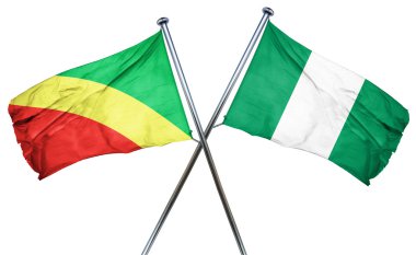 Kongo Cumhuriyeti bayrağı Nijerya bayrak, 3d render ile