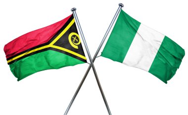 Vanatu bayrak Nijerya bayrak, 3d render ile