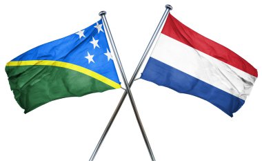 Solomon Adaları bayrağı Hollanda bayrağı, 3d render ile