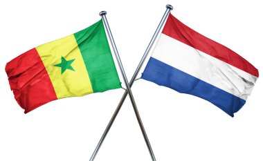 Senegal bayrak Hollanda bayrağı, 3d render ile
