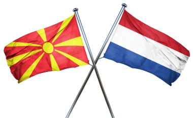 Hollanda bayrağı, 3d render ile Makedonya bayrak