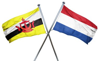 Hollanda bayrağı, 3d render ile Brunei bayrağı