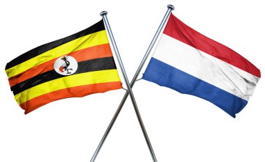 Hollanda bayrağı, 3d render Uganda bayrağıyla