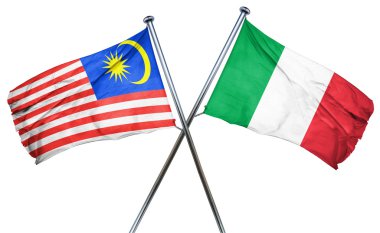 Malezya bayrağı İtalya bayrağı, 3d render ile